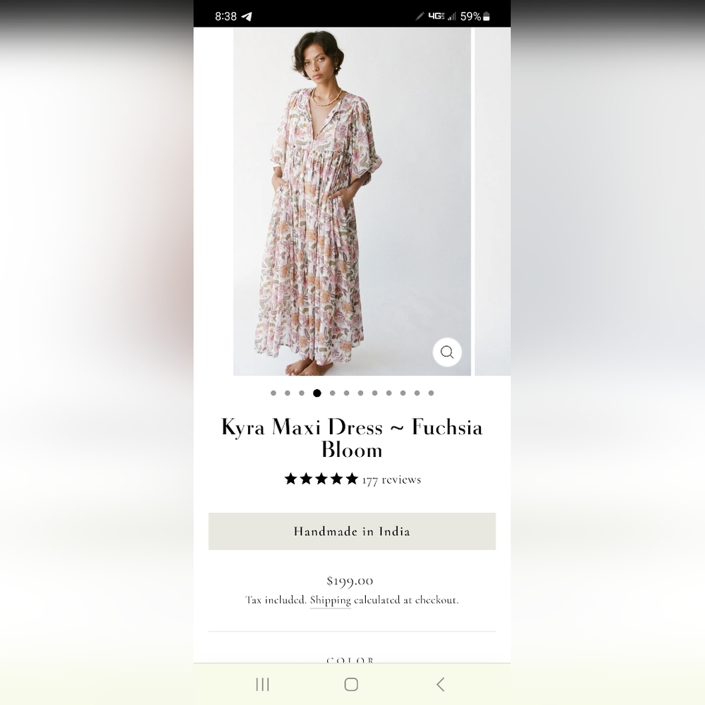 Kyra maxi dress in fushia bloom